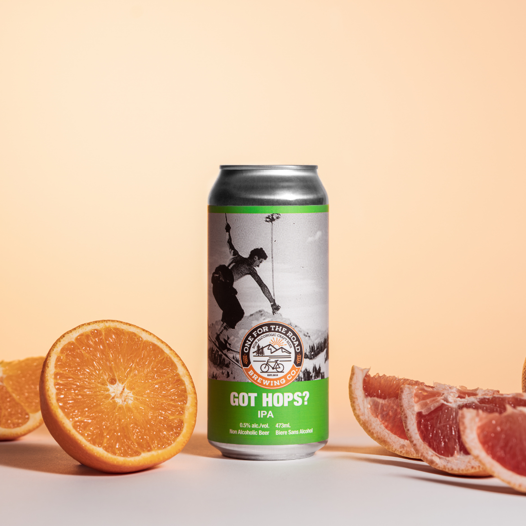 Got Hops IPA Can surrounded by citrus fruit to represent flavour profile.